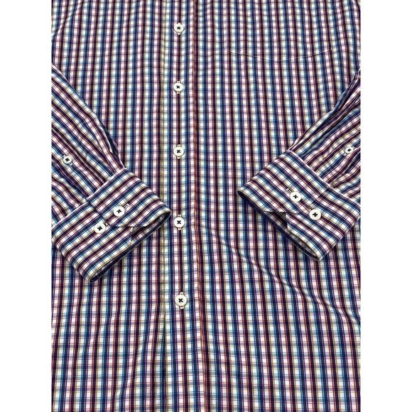 Bugatchi Long Sleeved Cotton Dress Shirt Multi Colored Checks Men's Size XL/XXL‎ - Picture 14 of 14